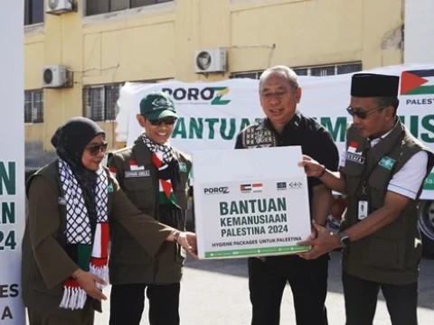 LAZISNU dan Poroz Kirim Bantuan 12 Kontainer Kebutuhan Pokok untuk Rakyat Palestina