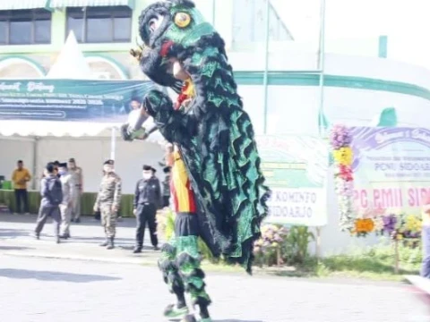 Barongsai Sambut Tamu Pelantikan PCNU Sidoarjo