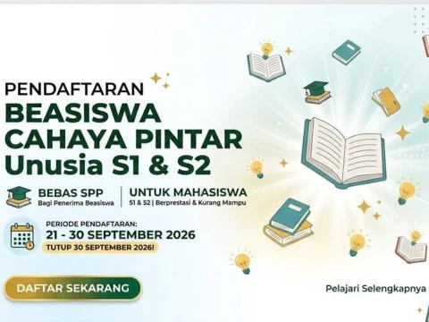 Unusia Buka Beasiswa Cahaya Pintar untuk Program Sarjana dan Magister