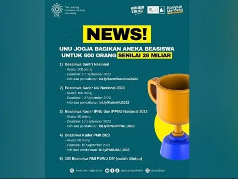 Beasiswa IPNU-IPPNU Nasional dan PMII 2023, Segera Daftar di Sini