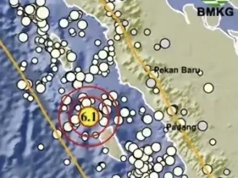Gempa M6,1 Guncang Nias Selatan, Terasa hingga Sumatra Barat