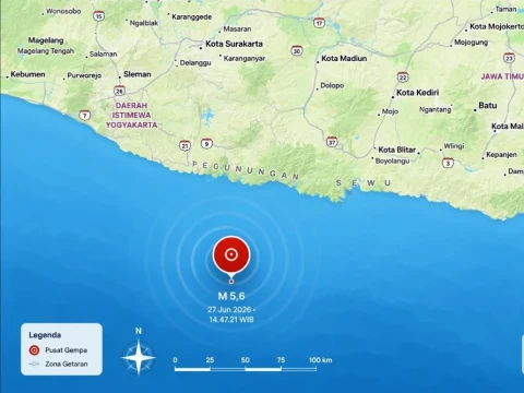 Gempa Magnetudo 5,6 Guncang Pacitan, Terasa hingga Yogyakarta 