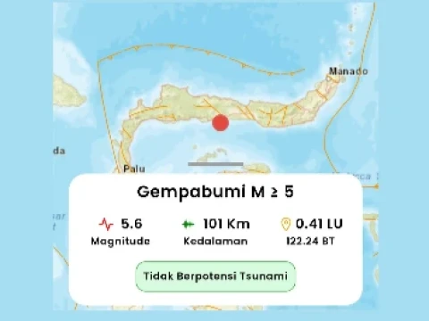 Gempa M 5,6 Guncang Boalemo Gorontalo, Tak Berpotensi Tsunami