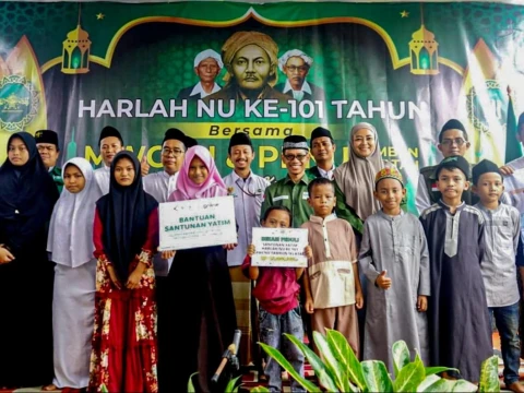 Tasyakuran Harlah Ke-101 NU di Bekasi, LAZISNU PBNU Santuni Anak Yatim Dhuafa