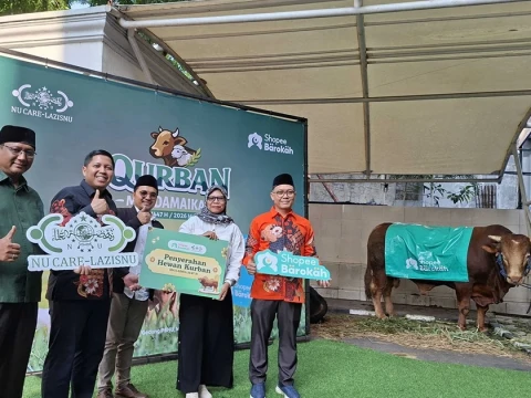 PBNU Terima Sapi Limosin Seberat 1 Ton untuk Kurban ke Pesantren Almanar Azhari, Depok