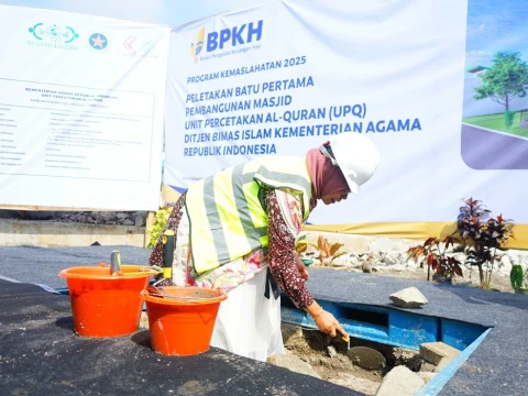 NU Care-LAZISNU dan BPKH Bantu Pembangunan Masjid Unit Percetakan Al-Qur’an di Bogor