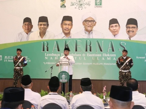 Buka Rakernas LPBHNU, Gus Yahya Jelaskan Taati UU Negara adalah Kewajiban Syariat