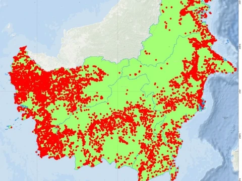 34.262 Titik Api Kepung Kalimantan, 65 Persen di Kalbar
