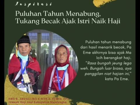 Pengayuh Becak Naik Haji bersama Istri Setelah Nabung Puluhan Tahun