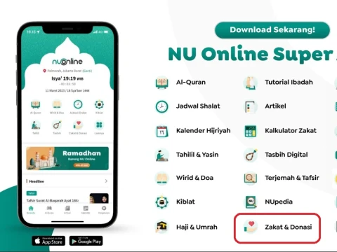 Cara Mudah Bayar Zakat Fitrah melalui NU Online Super App